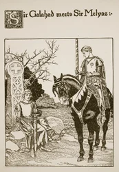 Sir Galahad rencontre Sir Melyas, illustration de 